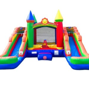 Rainbow Bounce house Double Slide