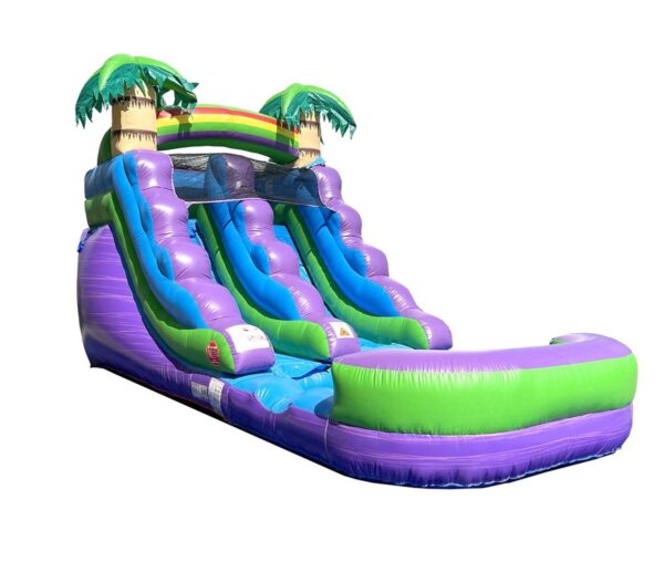Purple Water Slide Pool Combo